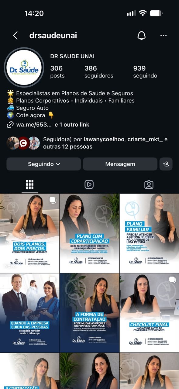 Print do perfil de Dr. Saúde no Instagram
